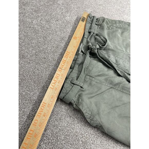 Coastal Gorpcore Cloth & Stone cargo Mini Skirt Sz M Linen Belted Tie Frayed Hem - Picture 10 of 12